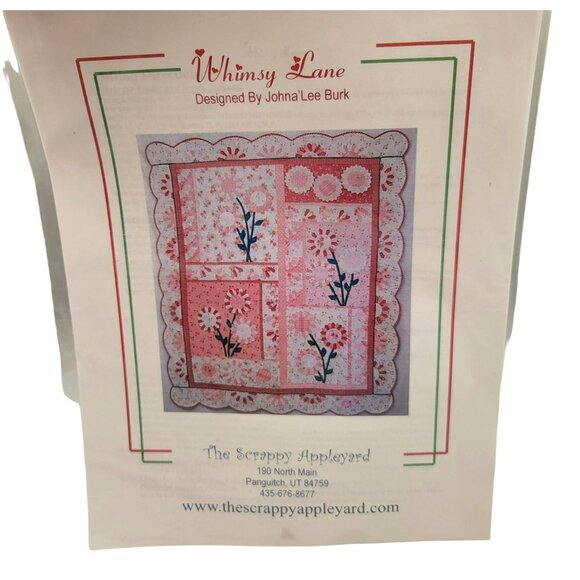 Whimsy Lane Quilt Pattern Johna' Lee Burk Floral Scalloped 57 x 69 - Picture 1 of 2